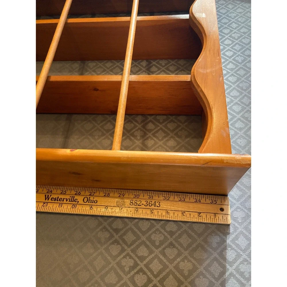 Vintage Wood Heart Wall Display Shelf 18 Cubby Shadow Box Country Home Decor